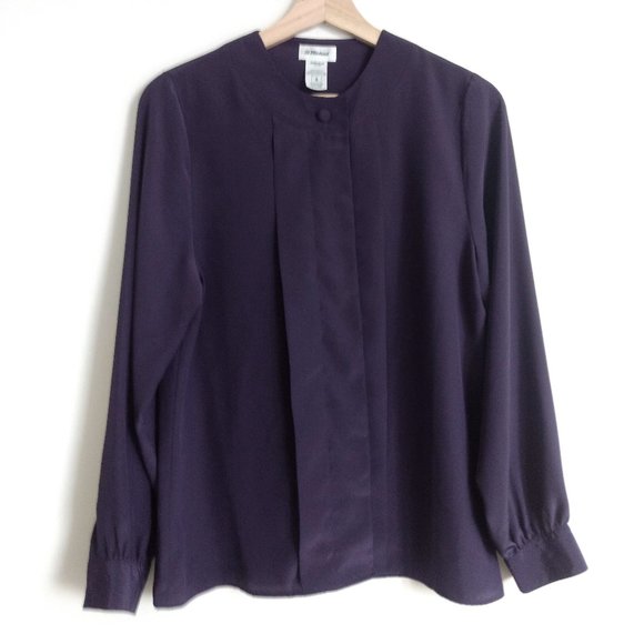 Vintage St.Michael Women's Blouse Eggplant Purple - Picture 1 of 5
